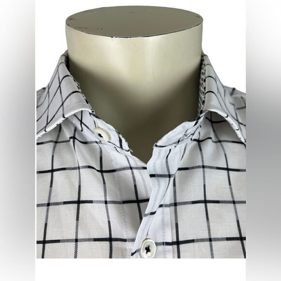 Beautiful Bugatchi L/S Casual Dress Shirt Like New Shaped Fit Size XL - Picture 8 of 9